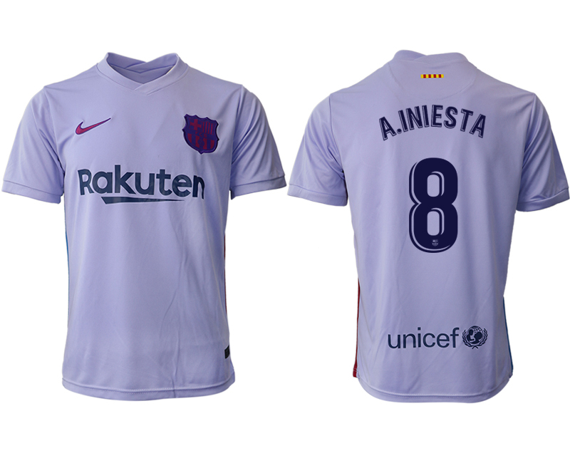 Men 2021-2022 Club Barcelona away aaa version purple #8 Soccer Jersey